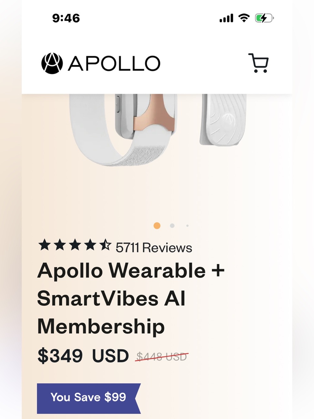 Apollo Neuro wearable vibrating stress/sleep regulating bracelet - Picture 15 of 16